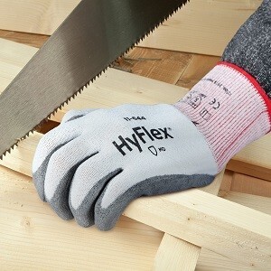 Ansell HyFlex Schnittschutzhandschuhe – Forsthandschuhe, Blau, EN 388, D