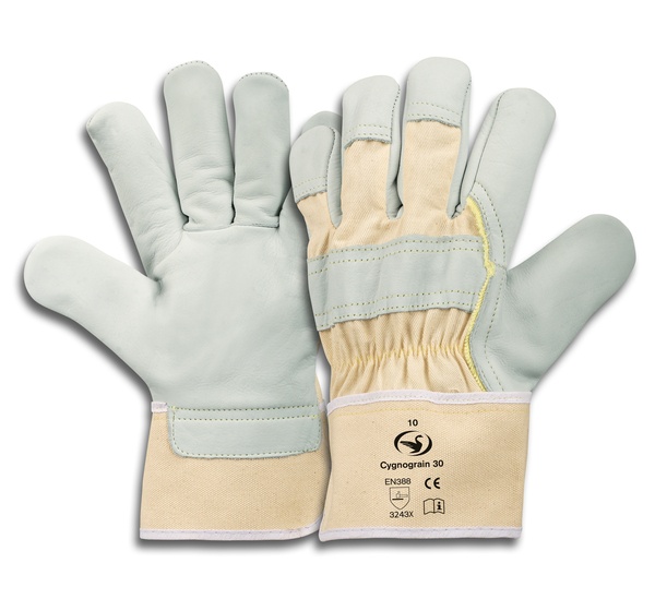 Rindnarbenleder-Handschuh Cygnograin 30  Front