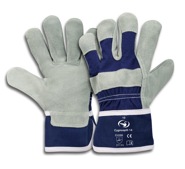 Rindspaltleder-Handschuh Cygnosplit 14  Front