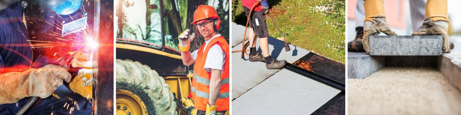 Unterschiedliche Einsatzbereiche von Lederarbeitshandschuhe - Schweißer, Bauarbeiter, Straßenbauer, Garten-Landschaftsbau (Gärtner)
