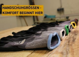 Handschuhgrößen nach Farbe sortiert