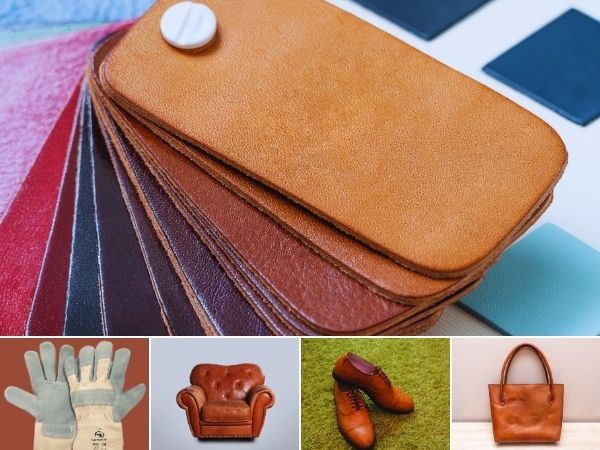 Produktvielfalt von Leder - Von Leder-Arbeitshandschuhen über das Ledersofa bis zur Ledertasche